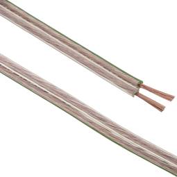 Transparent 2x1.50 Speaker Cable Reel 100 meters with polarity indicator