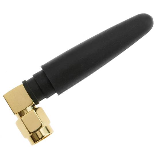 Antena omnidireccional SMA mascle de 868 MHz a 2.5 dBi 50mm amb angle recte