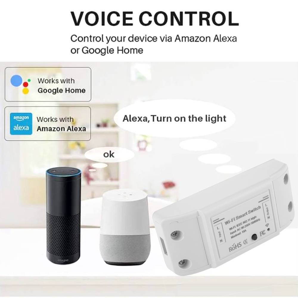 Interruptor inteligente WiFi compatible con Google Home, Alexa y IFTTT -  Cablematic