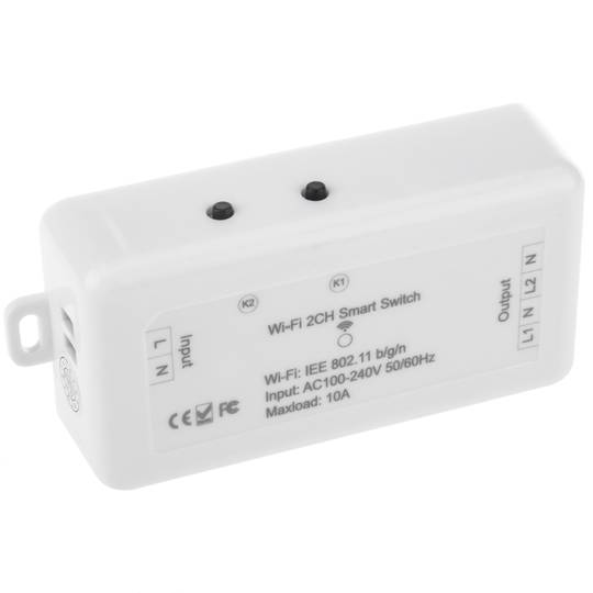 Inteligentny przełącznik Wi-Fi 2-kanałowy zgodny z Google Home, Alexa i IFTTT