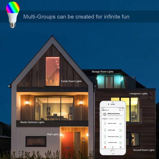 Bematik - Bombilla Led Inteligente Multicolor Inalámbrica Ajustable E27 9w  Compatible Con Google Home, Alexa Y Ifttt An10500 con Ofertas en Carrefour