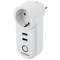 Smart Plug 16A 3680W WiFi  White mit zwei USB-Anschlüssen, die mit Google Home, Alexa und IFTTT kompatibel sind