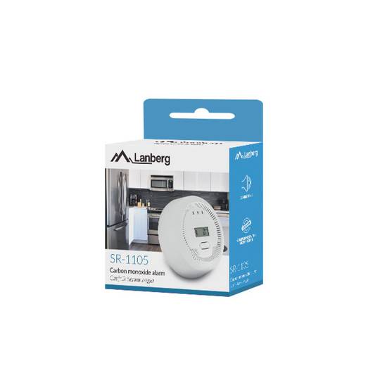 Kohlenmonoxidmelder für den Innenbereich mit integriertem Thermometer von Lanberg SR-1105