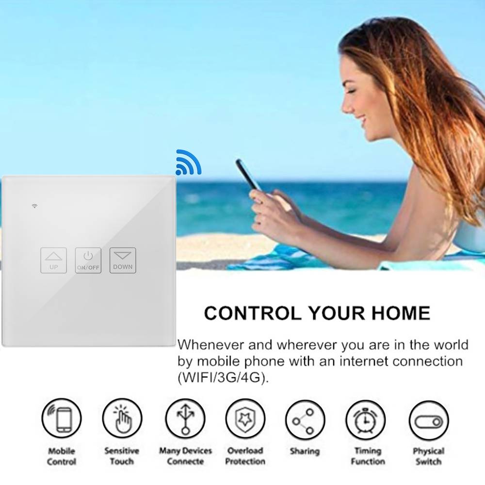 Witte dimbare slimme aanraakschakelaar compatibel met Google Home, Alexa en IFTTT