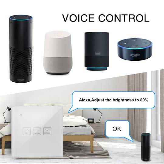 Witte dimbare slimme aanraakschakelaar compatibel met Google Home, Alexa en IFTTT