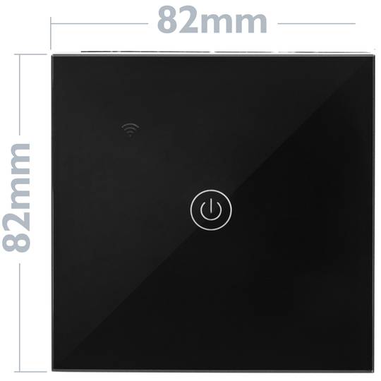 Czarny inteligentny przełącznik dotykowy kompatybilny z Google Home, Alexa i IFTTT