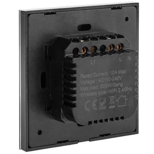 Czarny inteligentny przełącznik dotykowy kompatybilny z Google Home, Alexa i IFTTT