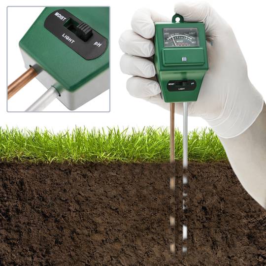 Analog humidity and PH meter with rigid probes for gardening and plants