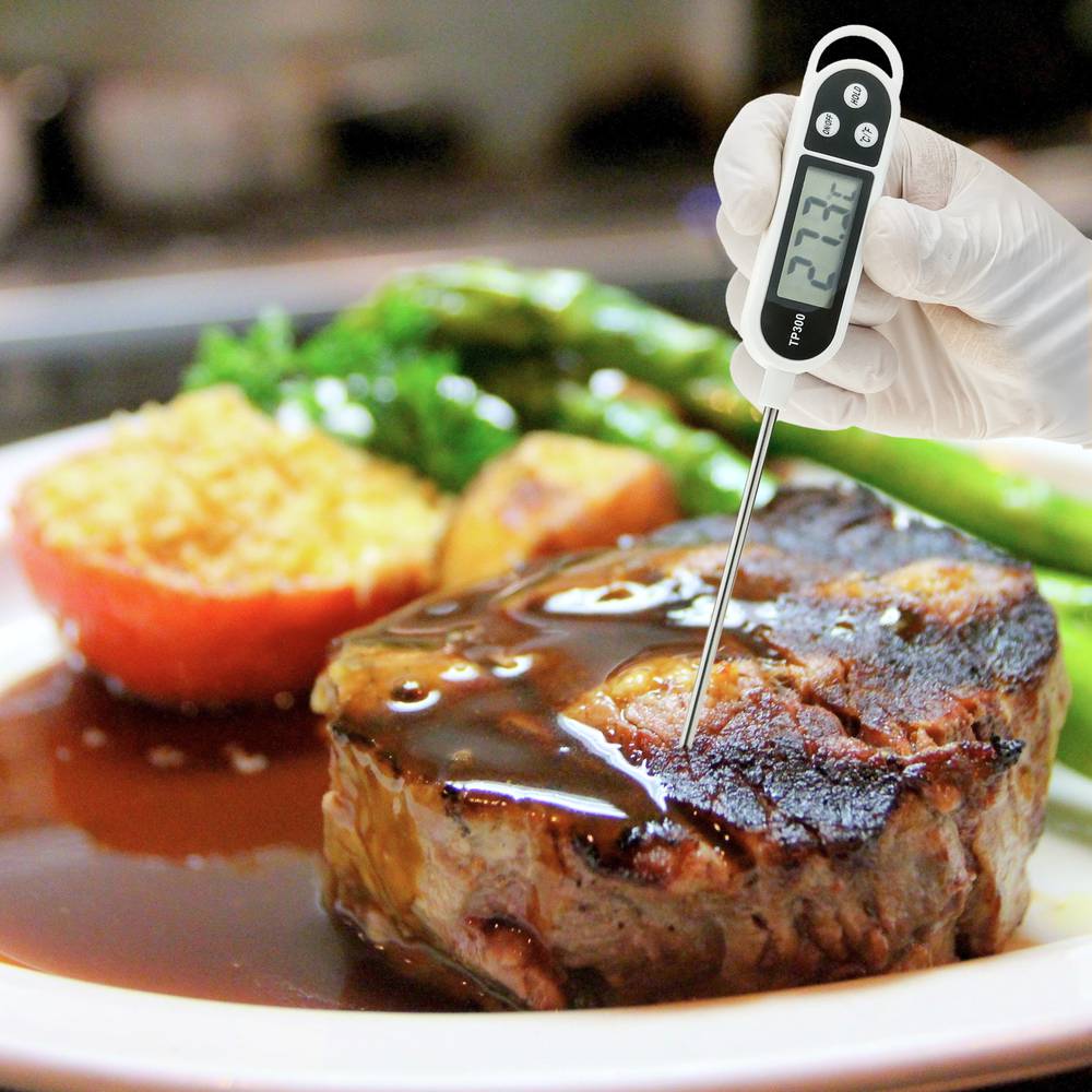 Termómetro de cocina, termómetro digital electrónico de cocina Sonda de  alimentos para carne Agua Leche - Negro