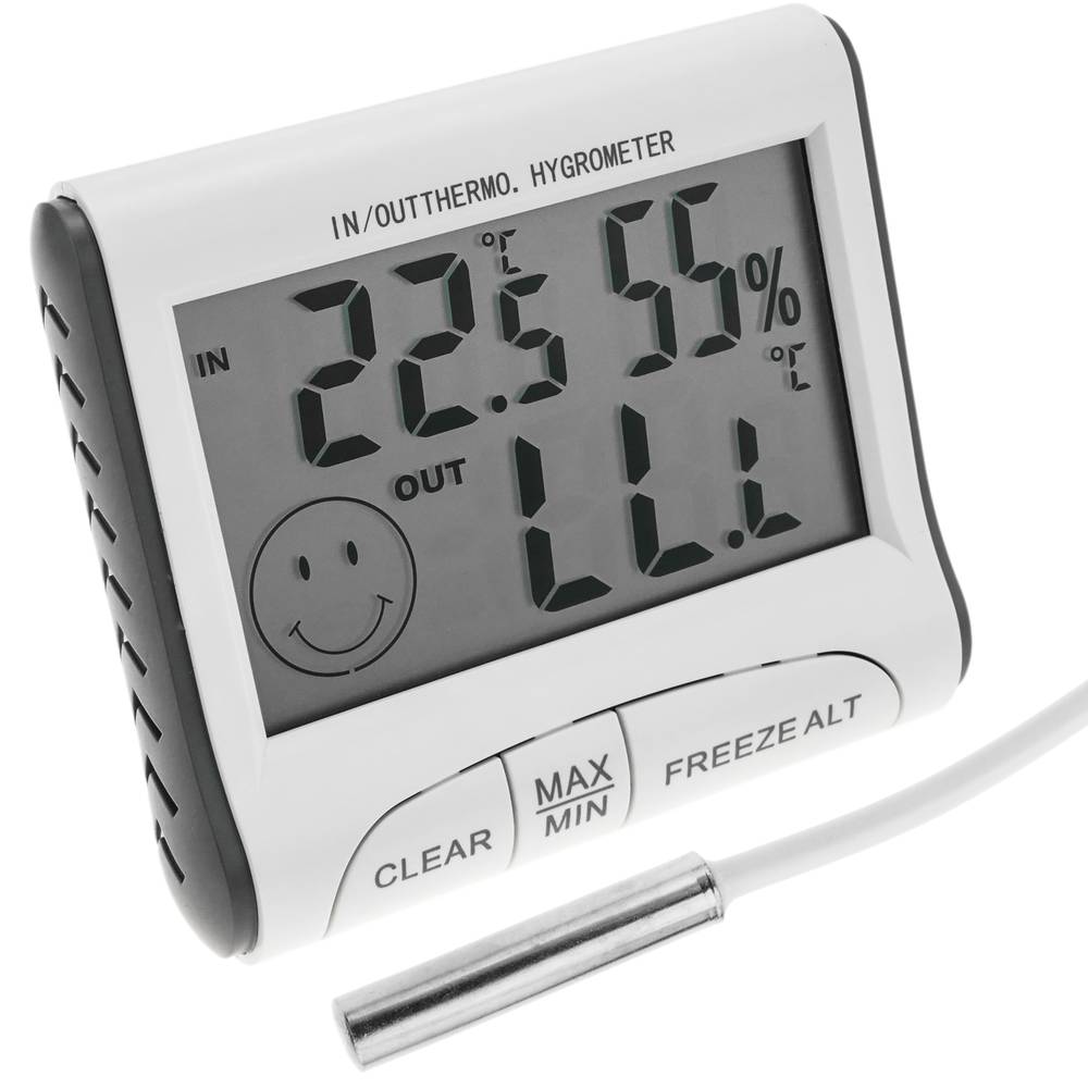 Thermomètre hygromètre avec double capteur intérieur et extérieur DW-0223 -  Cablematic