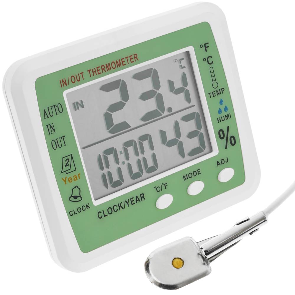 Extech 401014 Termometro Digitale Interno/esterno | Grande Display LCD Con Min/max E Sonda Impermeabile