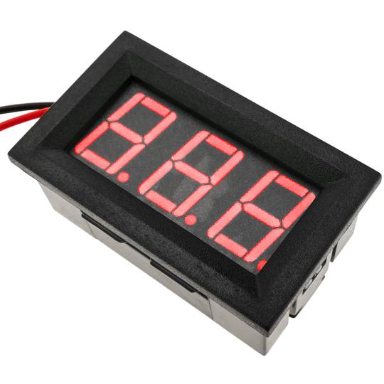 Visor LCD de 3 dígitos rojo y con voltímetro 0-100V con marco