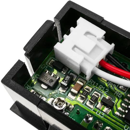 Visor LCD de 3 dígitos rojo y con voltímetro 0-100V con marco