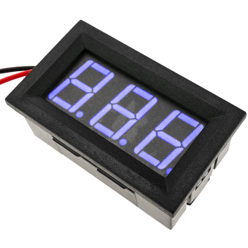Visor LCD de 3 dígitos azul y con voltímetro 0-100VDC con marco