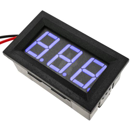 Visor LCD de 3 dígitos azul y con voltímetro 0-100VDC con marco