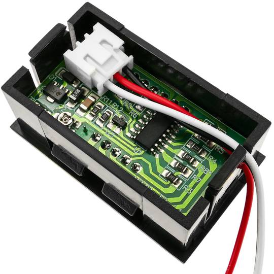 Visor LCD de 3 dígitos azul y con voltímetro 0-100VDC con marco