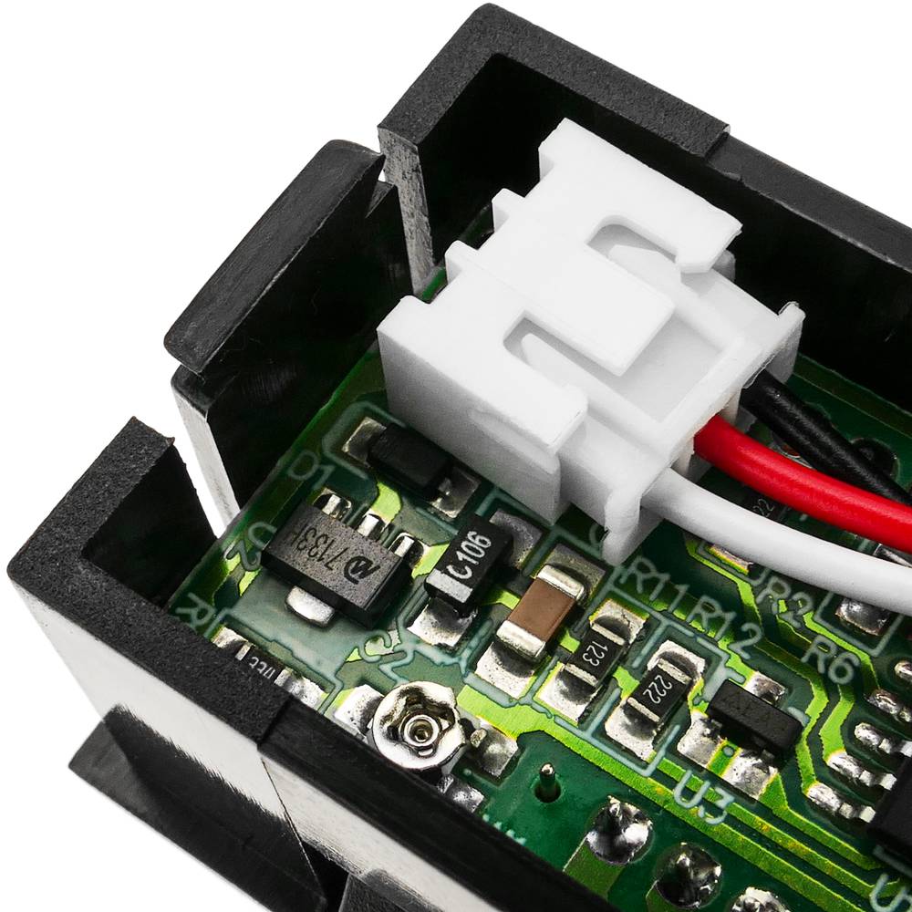 Visor LCD de 3 dígitos azul y con voltímetro 0-100VDC con marco