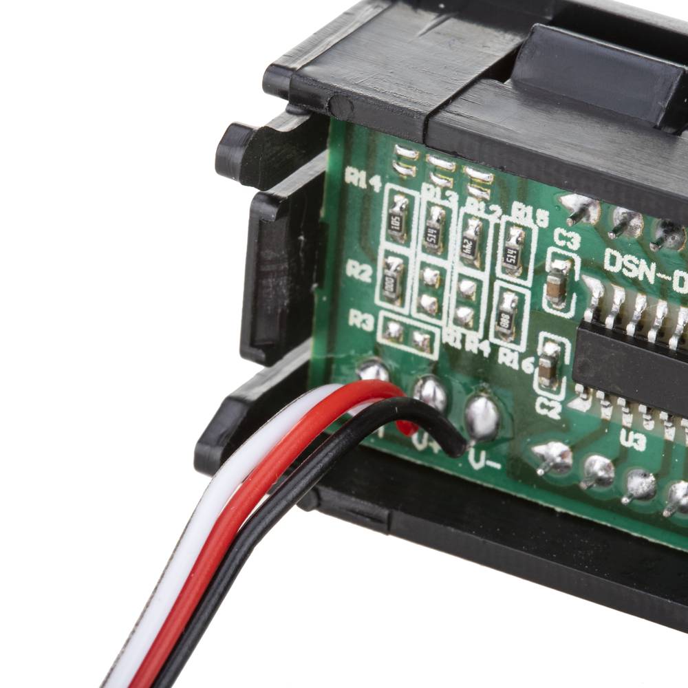 LCD 3-digit display in green and with 0-100VDC voltmeter with frame -  Cablematic