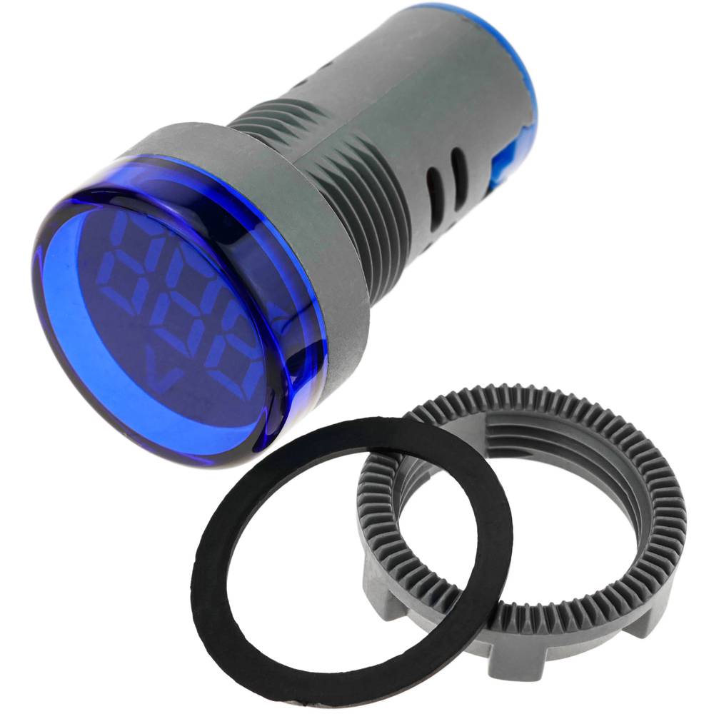 LCD-Display 3-stelliges blu und 50-500 VAC Voltmeter rund 22mm