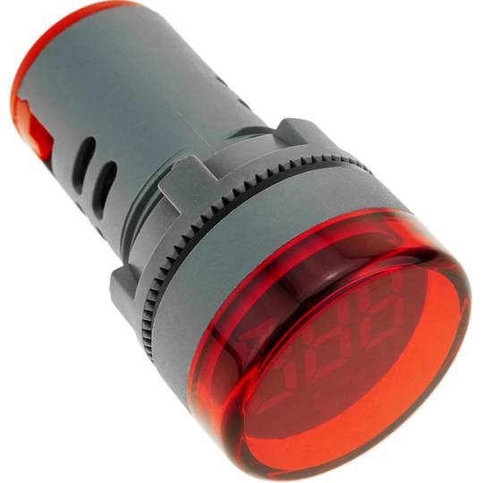 Rood 3-cijferig LCD-scherm met voltmeter 50-500 VAC rond 22 mm