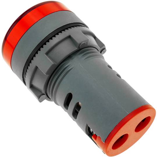 Rood 3-cijferig LCD-scherm met voltmeter 50-500 VAC rond 22 mm