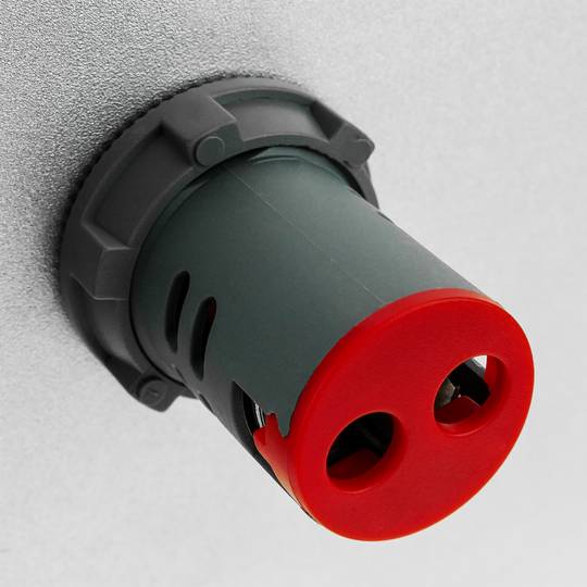 Rood 3-cijferig LCD-scherm met voltmeter 50-500 VAC rond 22 mm