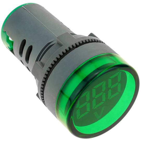 LCD-Display 3-stelliges grün und 50-500 VAC Voltmeter rund 22mm