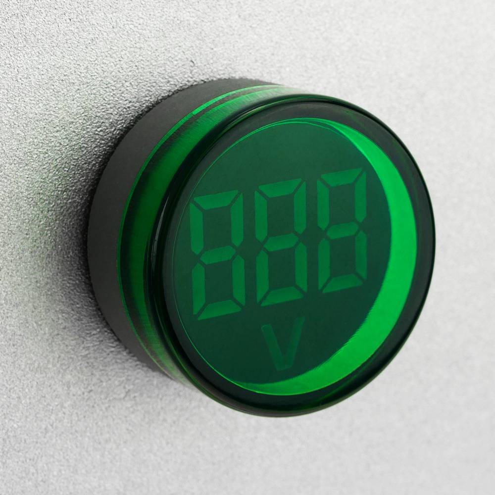 LCD-Display 3-stelliges grün und 50-500 VAC Voltmeter rund 22mm