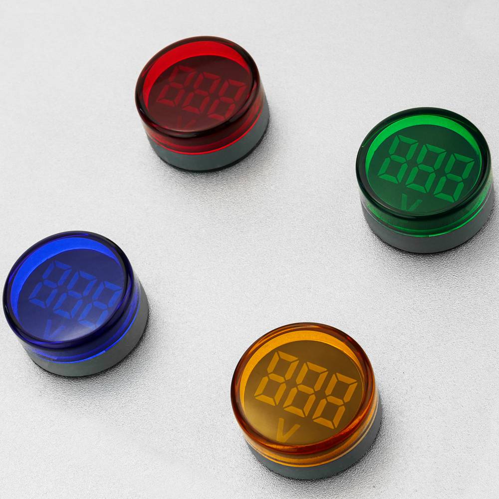 LCD-Display 3-stelliges grün und 50-500 VAC Voltmeter rund 22mm