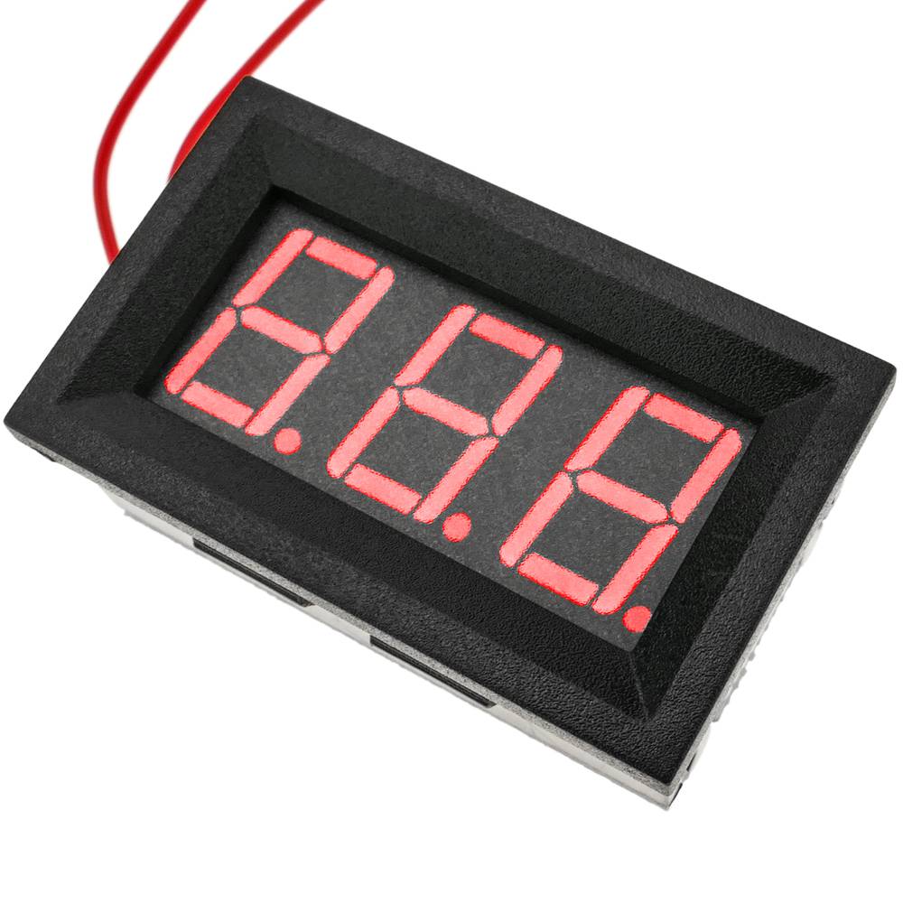 Display LCD a 3 cifre rosso con voltmetro 60-500V con cornice