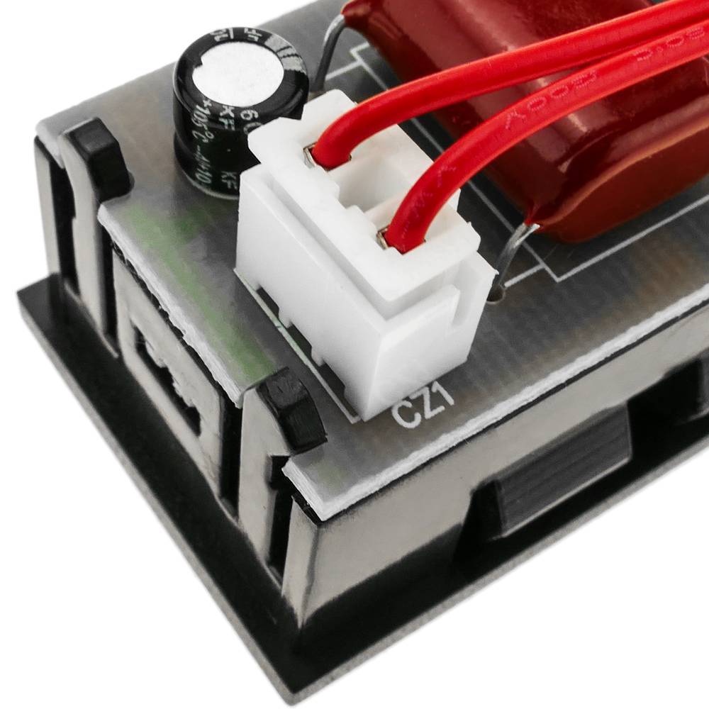 Affichage LCD à 3 chiffres bleu avec voltmètre 60-500V avec cadre