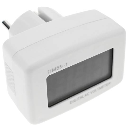 Visor LCD de 3 dígitos dual con voltímetro 80-300VAC tipo enchufe schuko