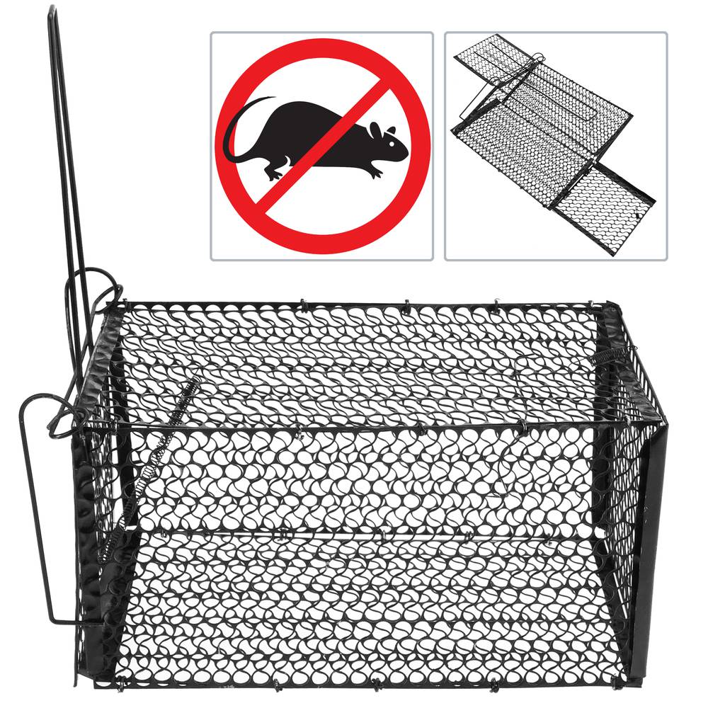 Trampa per rates ratolins rosegadors gàbia metàl·lica 145 x 276 x 145 mm