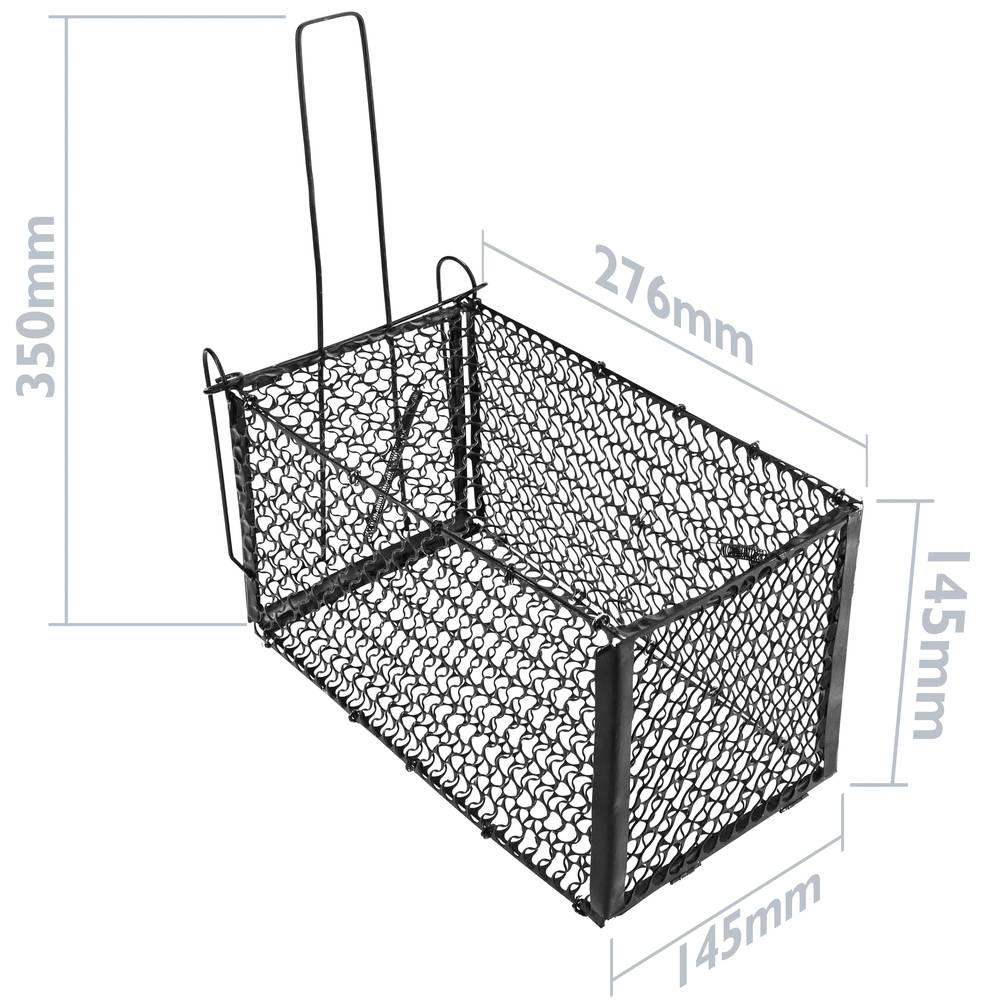Trampa per rates ratolins rosegadors gàbia metàl·lica 145 x 276 x 145 mm