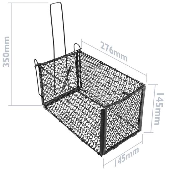 Trampa per rates ratolins rosegadors gàbia metàl·lica 145 x 276 x 145 mm