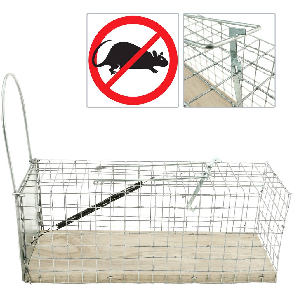 Armadilha para ratos camundongos roedores gaiola de metal 94 x 240 x 90 mm