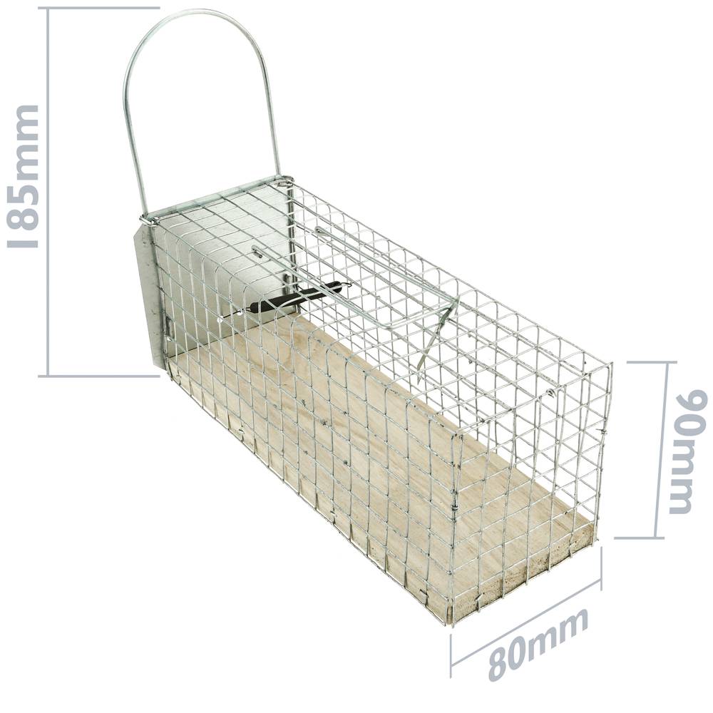 Armadilha para ratos camundongos roedores gaiola de metal 94 x 240 x 90 mm