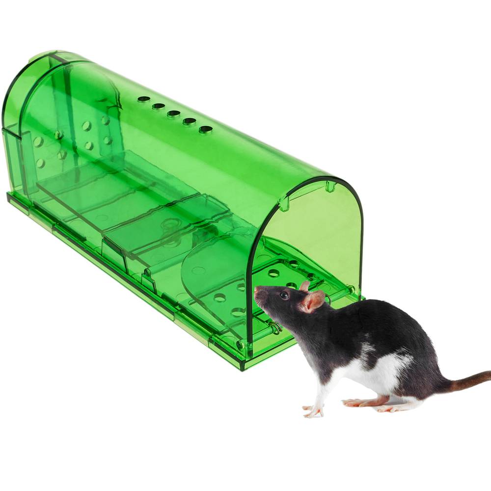 Trappola per ratti topi roditori gabbia di plastica confezione da 2 unità  60 x 170 x 64 mm - Cablematic
