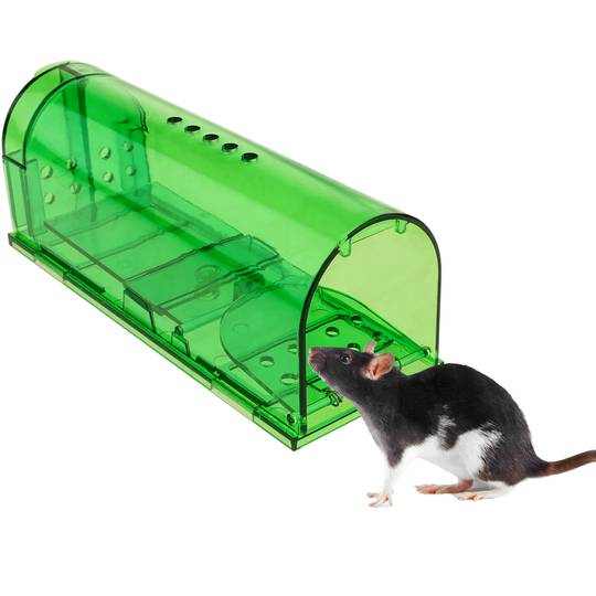 Trampa para ratas ratones roedores jaula de plástico pack de 2 unidades 60  x 170 x 64 mm - Cablematic
