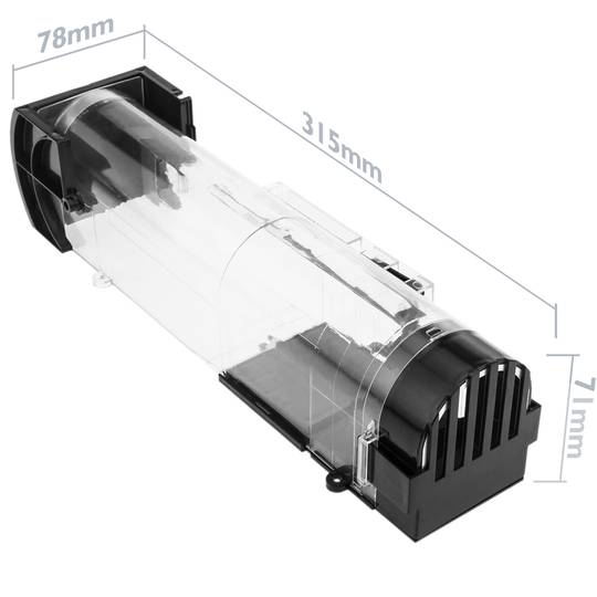 Pułapka na szczury myszy gryzonie plastikowy koszyk 78 x 315 x 71 mm