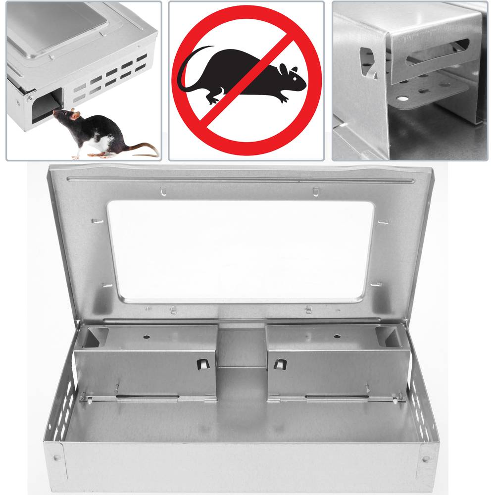 Armadilha para ratos e pequenos roedores caixa de metal 262 x 50 x 160 mm