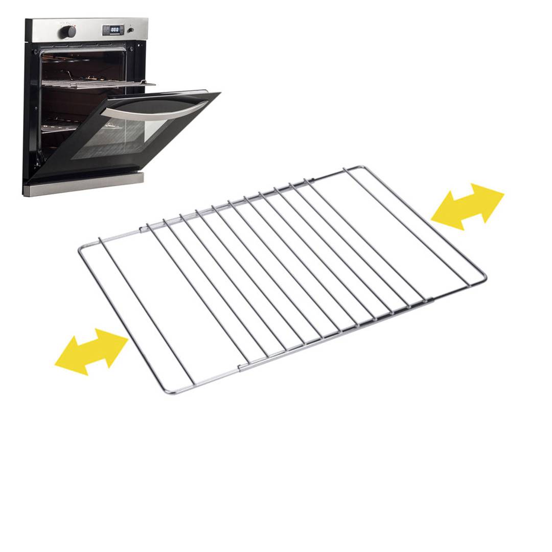Grille de four extensible de 38,5 cm à 55 x 31,5 cm en inox chromé