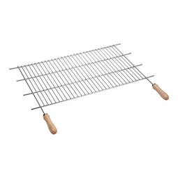 Parrilla simple para barbacoa de hierro zincado con mango de madera 70x40