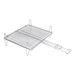 Doppelter Grill aus verzinktem Eisen mit Griff 40x45 cm