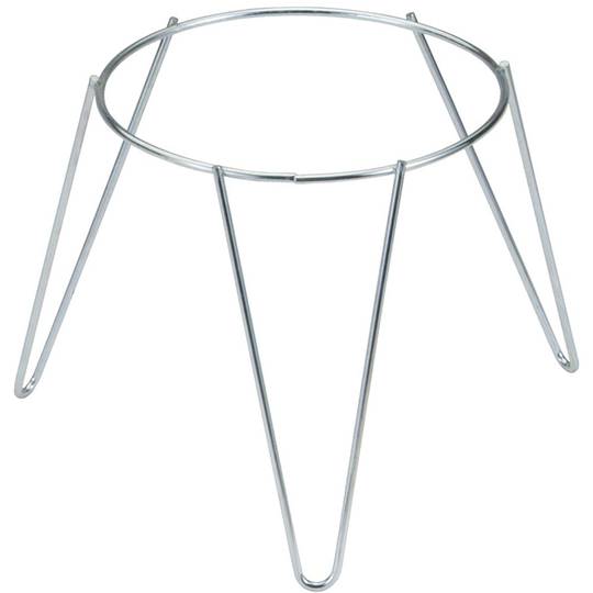 Soporte macetero de pie en forma de aro de 18 cm de diámetro con acabado zincado