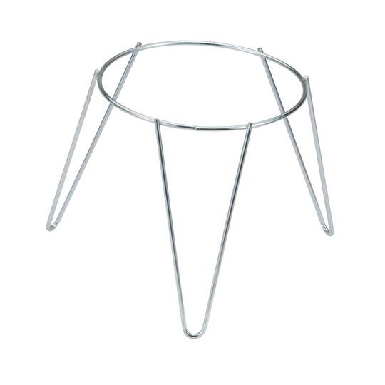 Soporte macetero de pie en forma de aro de 20 cm de diámetro con acabado zincado