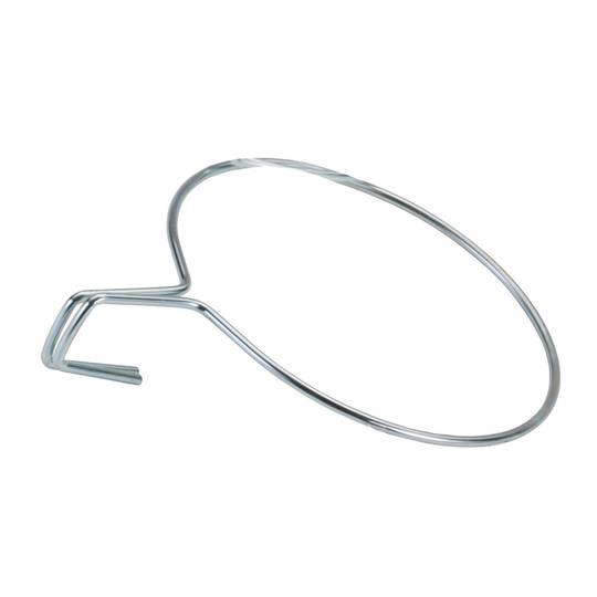 Ring-shaped balcony flower pot holder with a diameter of 18 cm and a zinc-plated finish.