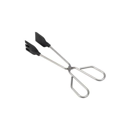 Chrome Stainless Steel BBQ Tongs with Silicone Tips 30cm