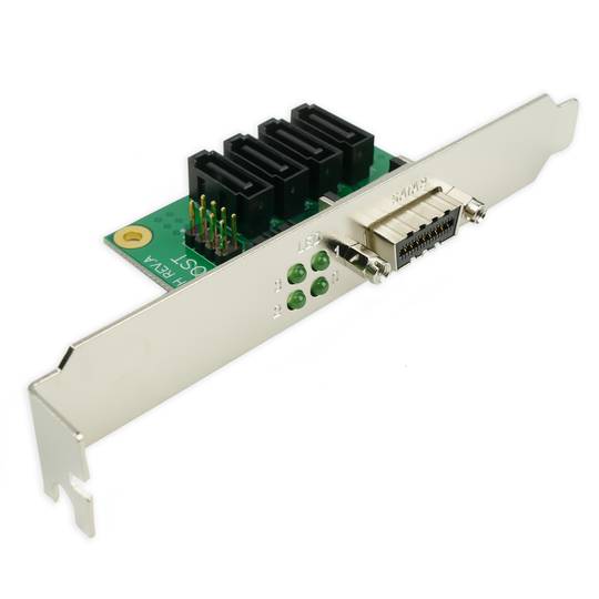 Slot 4xSATA2 Int to 4X InfiniBand SFF-8470 (ATX) - Cablematic