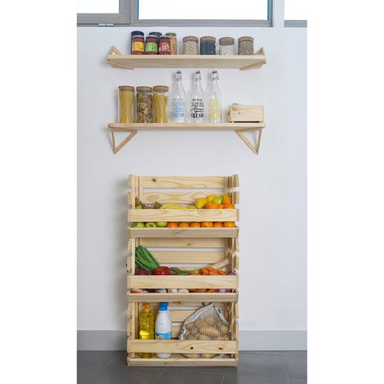 Caixa apilable de fusta de pi sense vernís de 60x28,5x35,3 cm Astigarraga